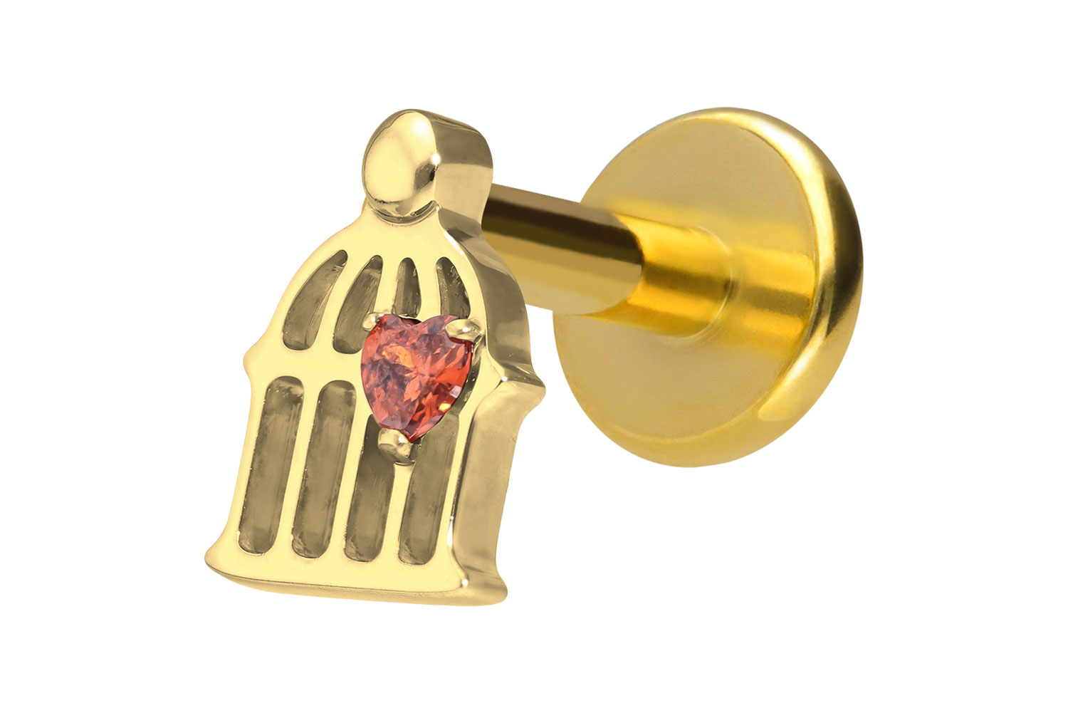 Titan Labret Piercing mit Innengewinde KÄFIG